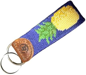 Good Threads Needlepoint Leather Keychain and Key Fob Hand Stitched Charm for Women Key Rings and Backpack Accessory for Kids LOOK GOOD, DO BETTER