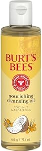 Burt's Bees Stocking Stuffers, Nourishing Cleansing Oil With Coconut and Argan Oils, Cleansing Face Oil for Normal to Dry Skin, Natural Origin Skin Care Christmas Gifts, 6 fl. oz. Bottle BURT'S BEES