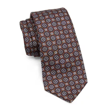 Тканый шелковый галстук с цветочным принтом Kiton