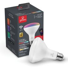 Globe Electric 50035 BR30-Shape E26-Base Wi-Fi Smart Color-Changing-RGB Tunable-White 65-Watt-Equivalent Frosted LED Light Bulb Globe Electric