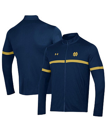 Мужская темно-синяя куртка Notre Dame Fighting Irish 2023 Assist Warm Up с молнией во всю длину Under Armour