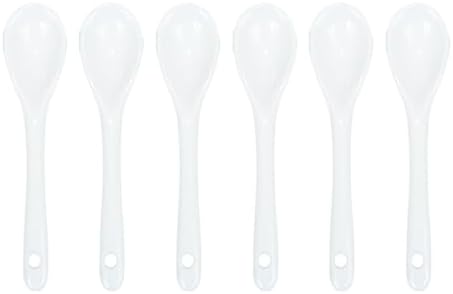 6 pcs Black Porcelain Egg Spoons Ceramic Spoons 4.7 inch Coffee Dessert Yogurt Tea Milky Tea Pirhosigma