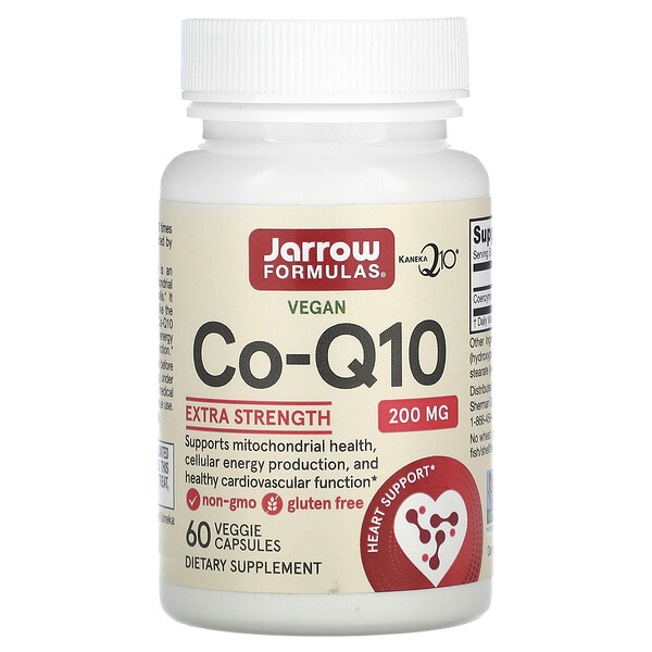 Веганский Co-Q10, 200 мг, 60 растительных капсул - Jarrow Formulas Jarrow Formulas