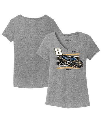 Women's Heather Gray Kyle Busch 3CHI Car Tri-Blend V-Neck T-shirt Richard Childress Racing Team Collection