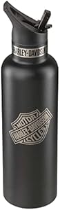 Harley-Davidson Bar & Shield Water Bottle, Double-Wall Stainless Steel - Black Harley-Davidson