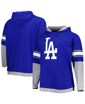Мужской пуловер с капюшоном Royal Los Angeles Dodgers Big and Tall Twofer New Era