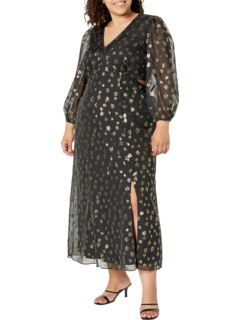 Платье-макси больших размеров с длинными рукавами и золотыми звездами Donna Morgan