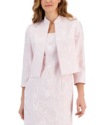 Женская жаккардовая куртка с цветочным принтом и открытыми рукавами 3/4 спереди Kasper