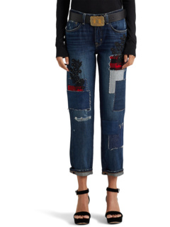 Свободные зауженные джинсы до щиколотки в стиле пэчворк цвета Bianca Wash Ralph Lauren