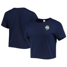 Женская однотонная укороченная футболка ZooZatz Navy Seattle Sounders FC Unbranded