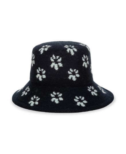 Вязаная шапка-ведро из смесовой шерсти с цветочным принтом San Diego Hat Company