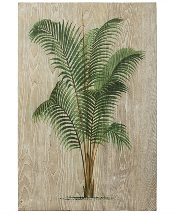 Изящное жикле «Прибрежная пальма II», напечатанное непосредственно на настенном рисунке из ясеня, обработанном вручную, 36 x 24 x 1,5 дюйма Empire Art Direct