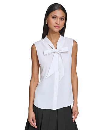 Женская блузка без рукавов с завязками на воротнике Karl Lagerfeld Paris