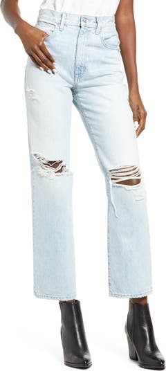 Неэластичные прямые джинсы до щиколотки с высокой талией London SLVRLAKE