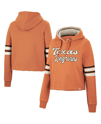 Женский укороченный пуловер с капюшоном в стиле ретро Texas Orange Texas Longhorns Colosseum