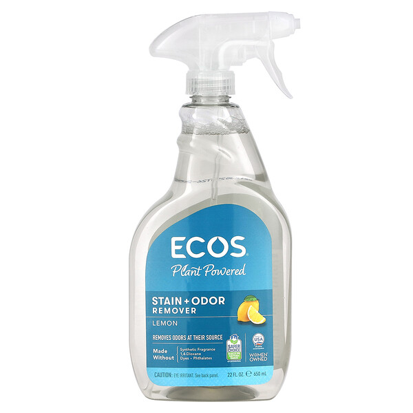 Ecos, Средство для удаления пятен и запаха, лимон, 22 жидких унции (650 мл) Earth Friendly Products