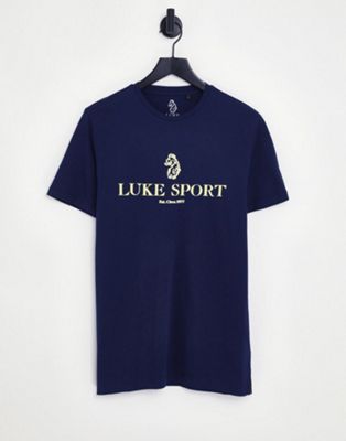 Темно-синяя футболка с графичным принтом Luke LUKE