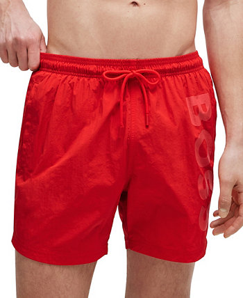 Мужские быстросохнущие шорты для плавания с вертикальным логотипом BOSS