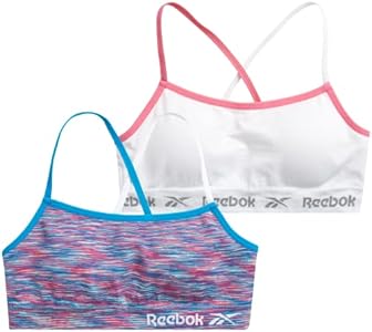 Бюстгальтеры для девочек Reebok - 2 штуки, спортивные с съемными чашечками, бесшовные Reebok