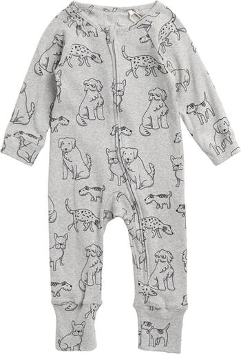 Heather Gray Dog Printed Unionsuit Oliver and Rain