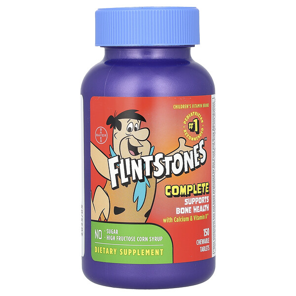 В комплекте с кальцием и витамином D, 150 жевательных таблеток Flintstones