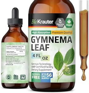 Gymnema Sylvestre Extract Drops (Капли) - Gymnema Tincture - Alcohol and Sugar Free - Vegan Gymnema Leaf Extract 2 Fl.Oz. BIO KRAUTER