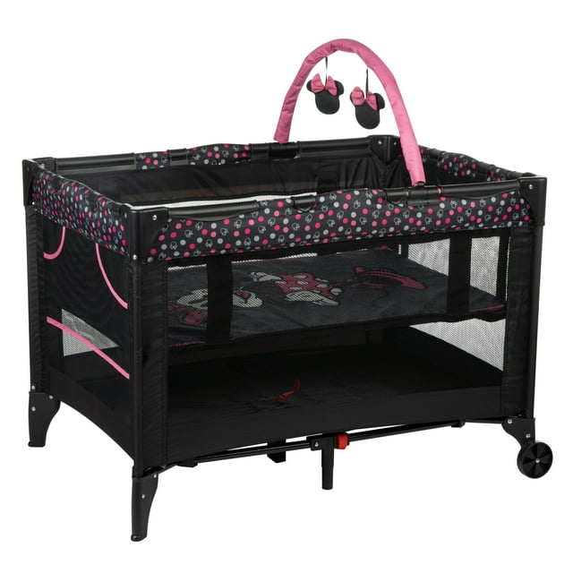 Disney Baby 3D Ultra Baby Play Yard with Bassinet and Toy Bar, Modern Minnie DISNEY BABY