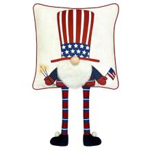 Americana White 3-D Patriotic Gnome Pillow Americana