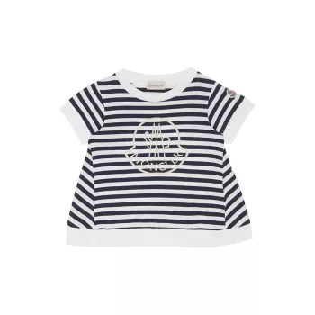 Little Girl's &amp; Girl's Striped Cotton T-Shirt Moncler