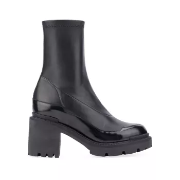 Vanna 80MM Stretch Leather Ankle Boots Aquatalia