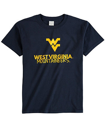 Темно-синяя футболка с круглым вырезом Big Boys West Virginia Mountaineers Two Feet Ahead