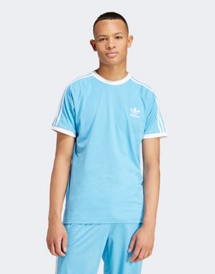 Голубая футболка с 3 полосками adidas Originals Adidas
