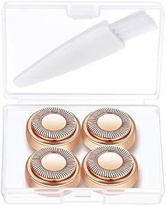 Dealswin Facial Hair Remover Replacement Heads：Compatible with Gen 1 Finishing Touch Flawless Facial Hair Removal Tool Women, As Seen On TV 18K Gold-Plated Rose Gold 4 Count, Generation 1 Single Halo Dealswin