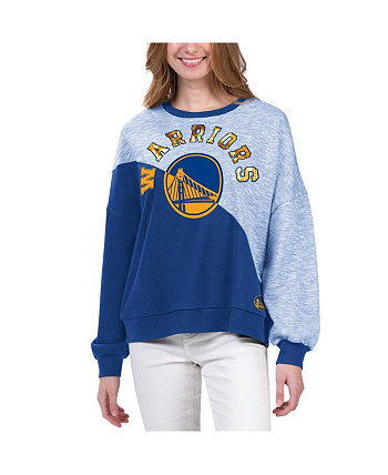 Женский пуловер с раздельными свитшотами Royal Golden State Warriors Benches Benches G-III