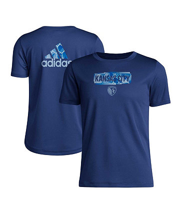 Темно-синяя футболка Big Boys Sporting Kansas City Local Pop Adidas