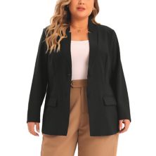 Plus Size Business Suit Blazer For Women Button Long Sleeve Office Work Blazer Jacket Agnes Orinda
