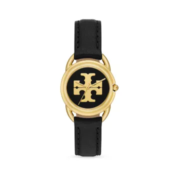 Miller Goldtone &amp; Leather Analog Watch Tory Burch