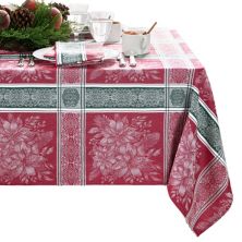 Elrene Home Fashions Poinsettia Plaid Jacquard Plaid Rectangle Tablecloth Elrene