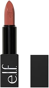 e.l.f. O Face Satin Lipstick, Richly Pigmented, Nourishing & Long-Lasting Creamy Lipstick, Infused With Jojoba, Vegan & Cruelty-Free, All Night E.l.f.