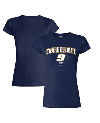 Женская темно-синяя футболка Chase Elliott Rival Hendrick Motorsports Team Collection