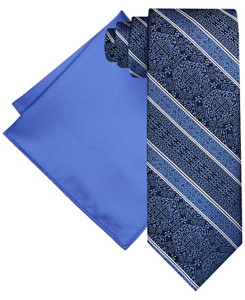 Мужской комплект с галстуком в полоску и нагрудным платком в гобеленовую полоску Steve Harvey