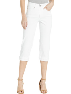 Marilyn Crop Cuff Jeans with Frayed Cuffs in Optic White Nydj