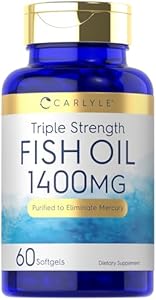 Carlyle Triple Strength Omega 3 Fish Oil | 1400mg | 60 Softgels | Non-GMO, Gluten Free Supplement Carlyle