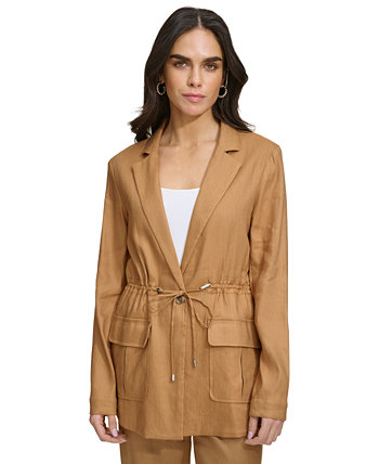 Женский пиджак большого размера с карманами и завязками на талии Calvin Klein