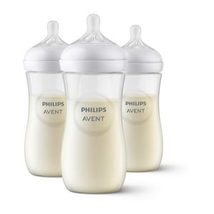 Philips Avent Natural Baby Bottle with Natural Response Nipple, Clear, 11oz, 3pk, SCY906/93 Philips Avent