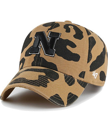 Женская регулируемая шляпа Nebraska Huskers Rosette Leopard Clean Up '47 Brand