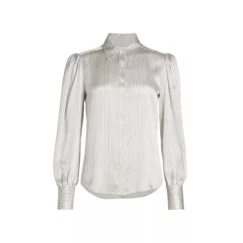 Викторианская шелковая блузка в полоску FRAME