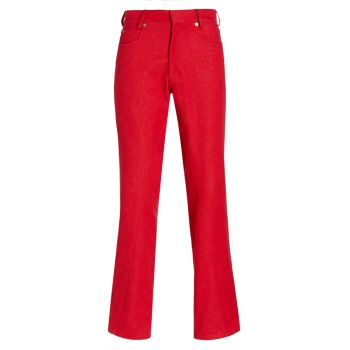 Life Red Straight-Leg Jeans Bianca Saunders