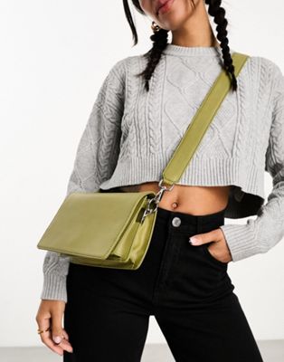Женская сумочка через плечо ASOS DESIGN из искусственной кожи светло-зеленого цвета ASOS DESIGN