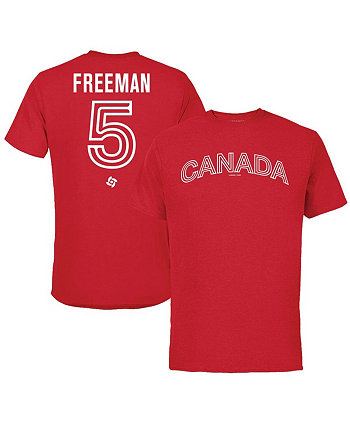 Мужская красная футболка Freddie Freeman Canada Baseball 2023 World Baseball Classic с именем и номером Legends